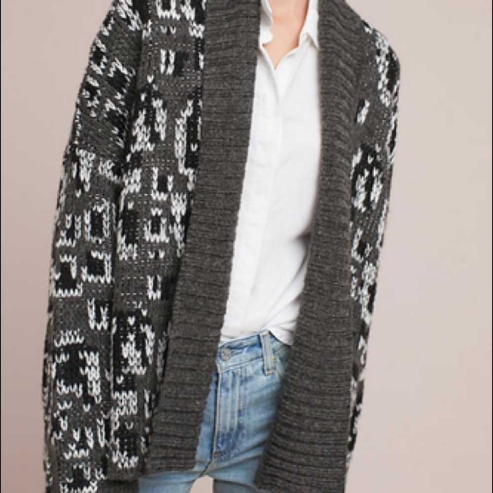 Anthropologie John + Jenn Leopard Wrap Sweater M